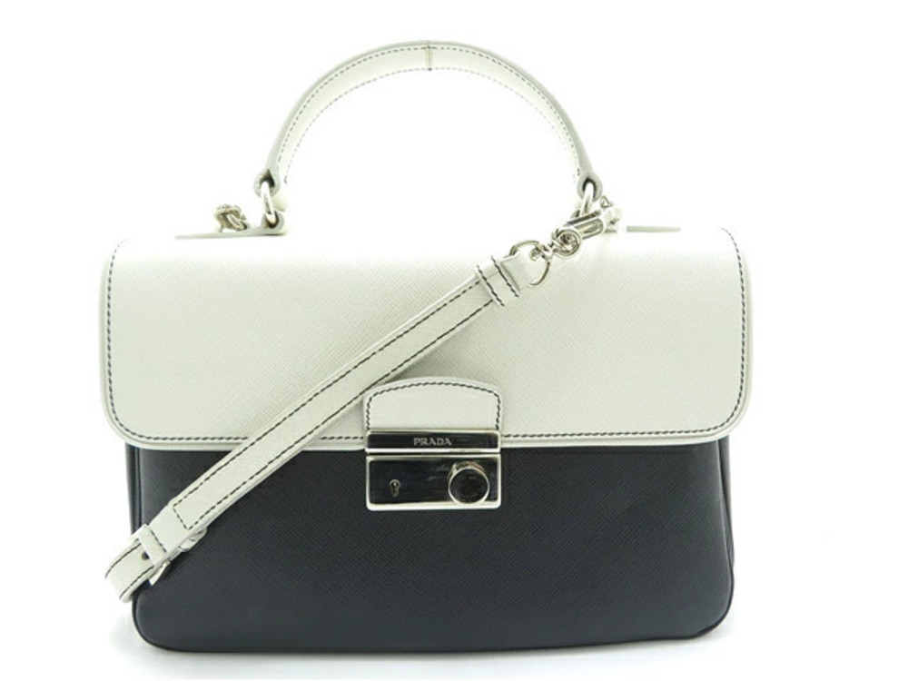 Prada Bag Saffiano Gray Black